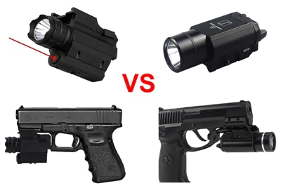 Laser + LED 2-in-1 Tactical Gun Light VS LED Gun Light